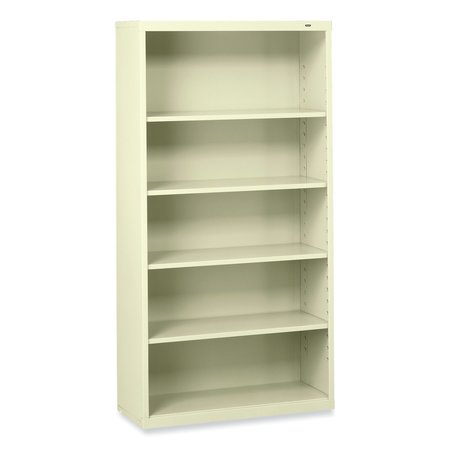 Tennsco Metal Bookcase, Five-Shelf, 34-1/2w x 13-1/2d x 66h, Putty B-66PY